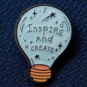 Inspire and Create Light Bulb Enamel Pin